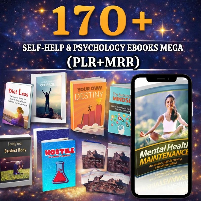 Paquete de más de 170 libros electrónicos de autoayuda sobre psicología / Derechos PLR MRR (Descarga digital) imagen 4