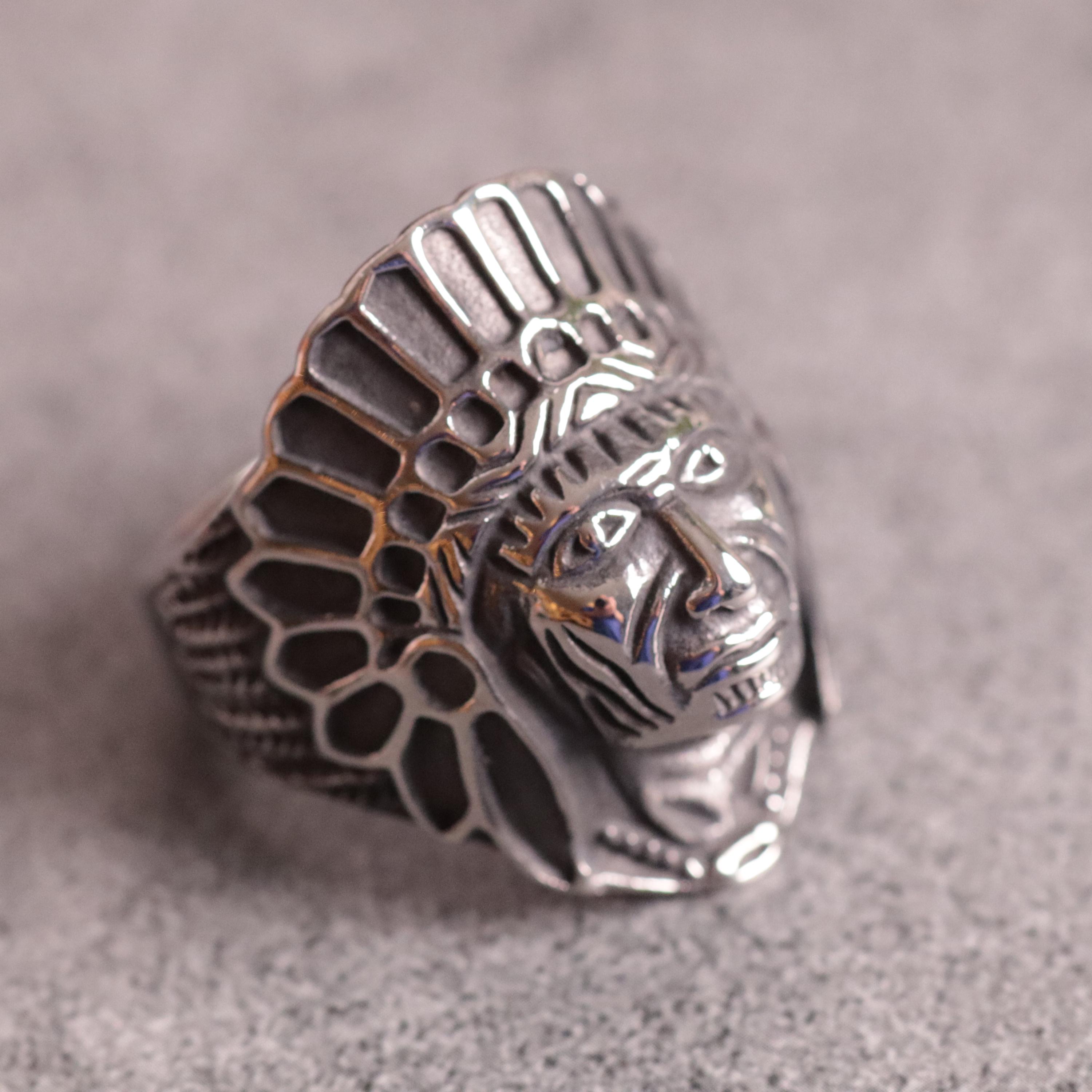 Indian Chief Ring: Stainless Steel Native American Ring - Etsy