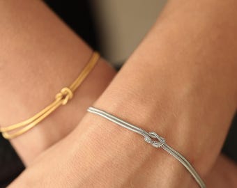 Infinity Love Knot Stainless Steel Bracelet: Gold, Silver or Black color, XS - XL