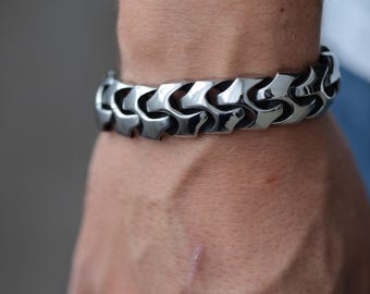 スパインチェーンブレスレット：ステンレススチール製脊椎リンク