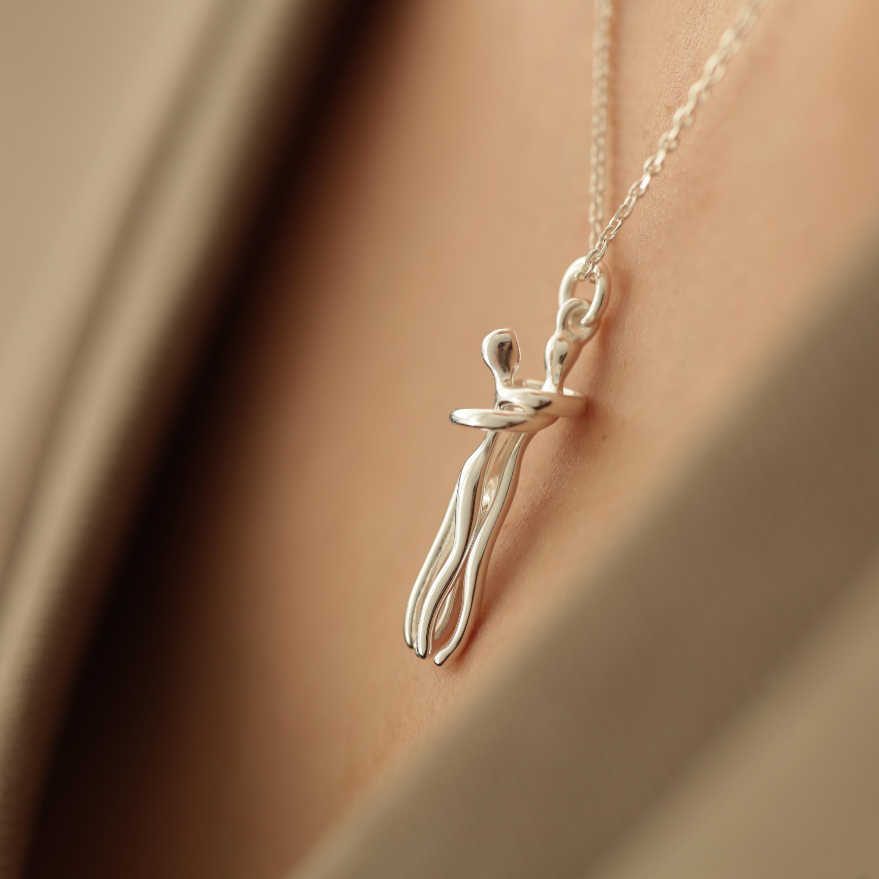 WINNICACA S925 Argento Mamma Collana A Forma Di Cuore Con Madre Abbraccio Cuore Cuore Ciondolo Donne Madri Regalo Di Giorno Per La Moglie Fidanzata Mamma - Foto 4