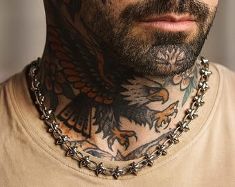 Gothic Spike Chain Jewelry— Stainless Steel Rivet Alternative Punk