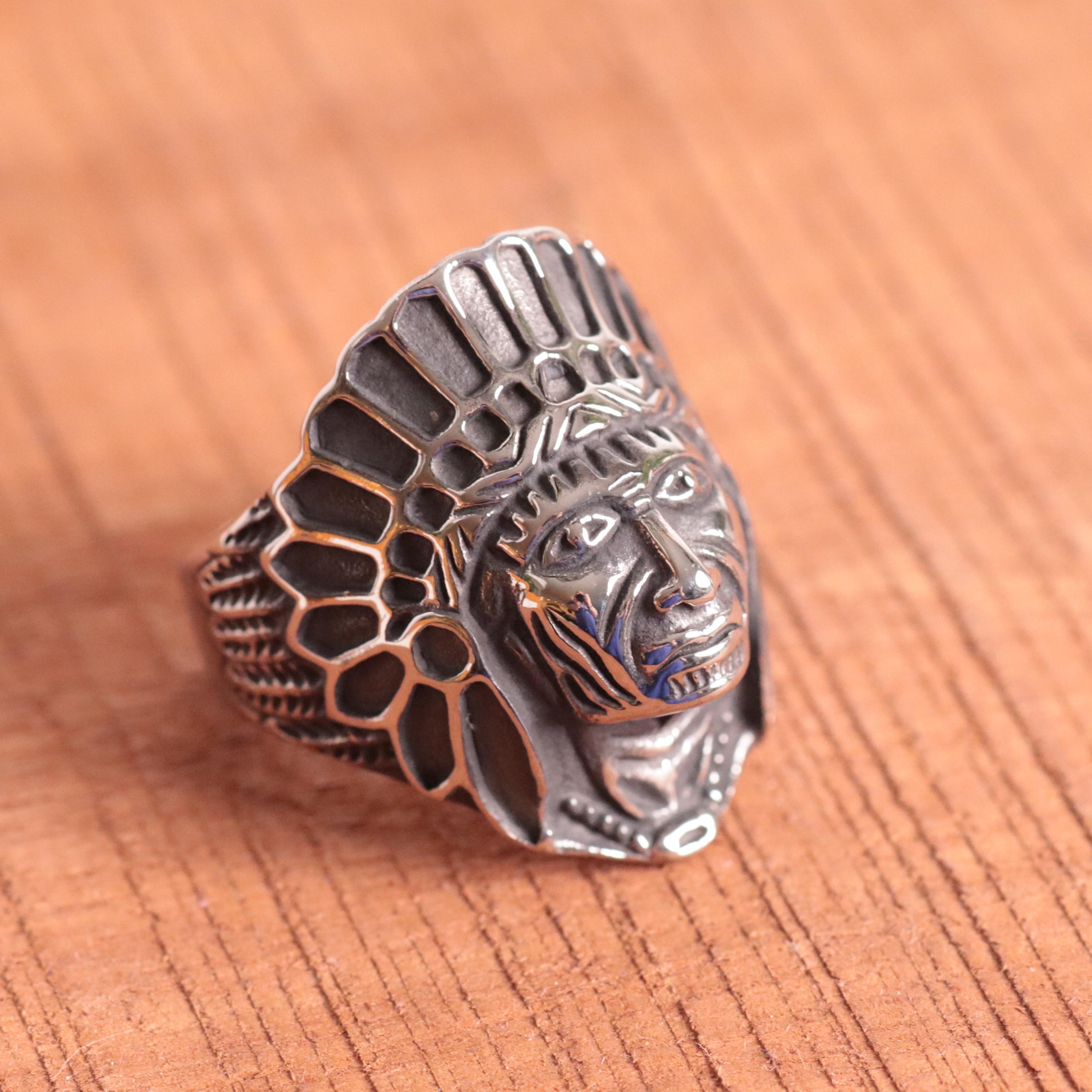 Indian Chief Ring: Stainless Steel Native American Ring - Etsy