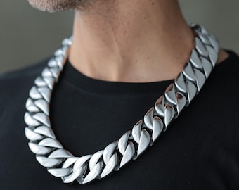 Solid Stainless Steel Anti-tarnish Heavy Miami Cuban Choker Chain 18mm Solid Stainless Steel Anti-tarnish Heavy Miami Cuban Choker Chain 18mm