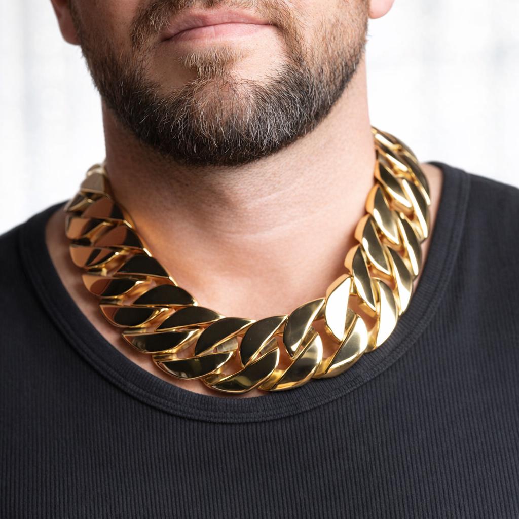 XXL 43mm Stainless Steel Monster Cuban Chain: Heavy Huge Necklace