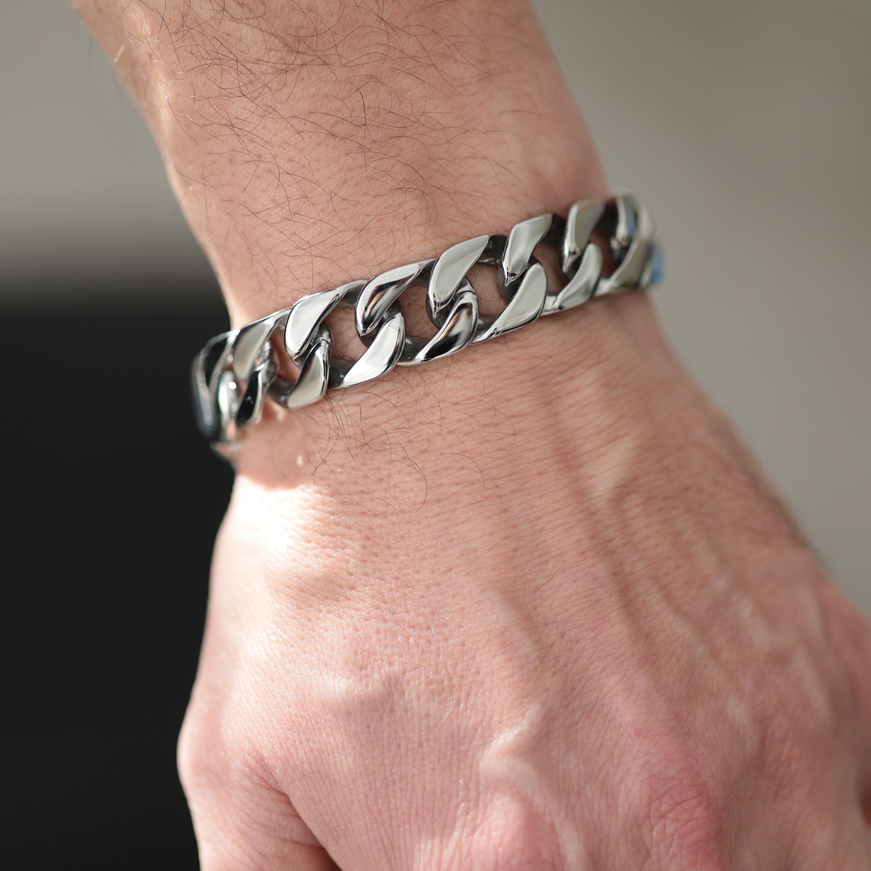 Bracelet Argent 925 Gourmette Gros Maillons