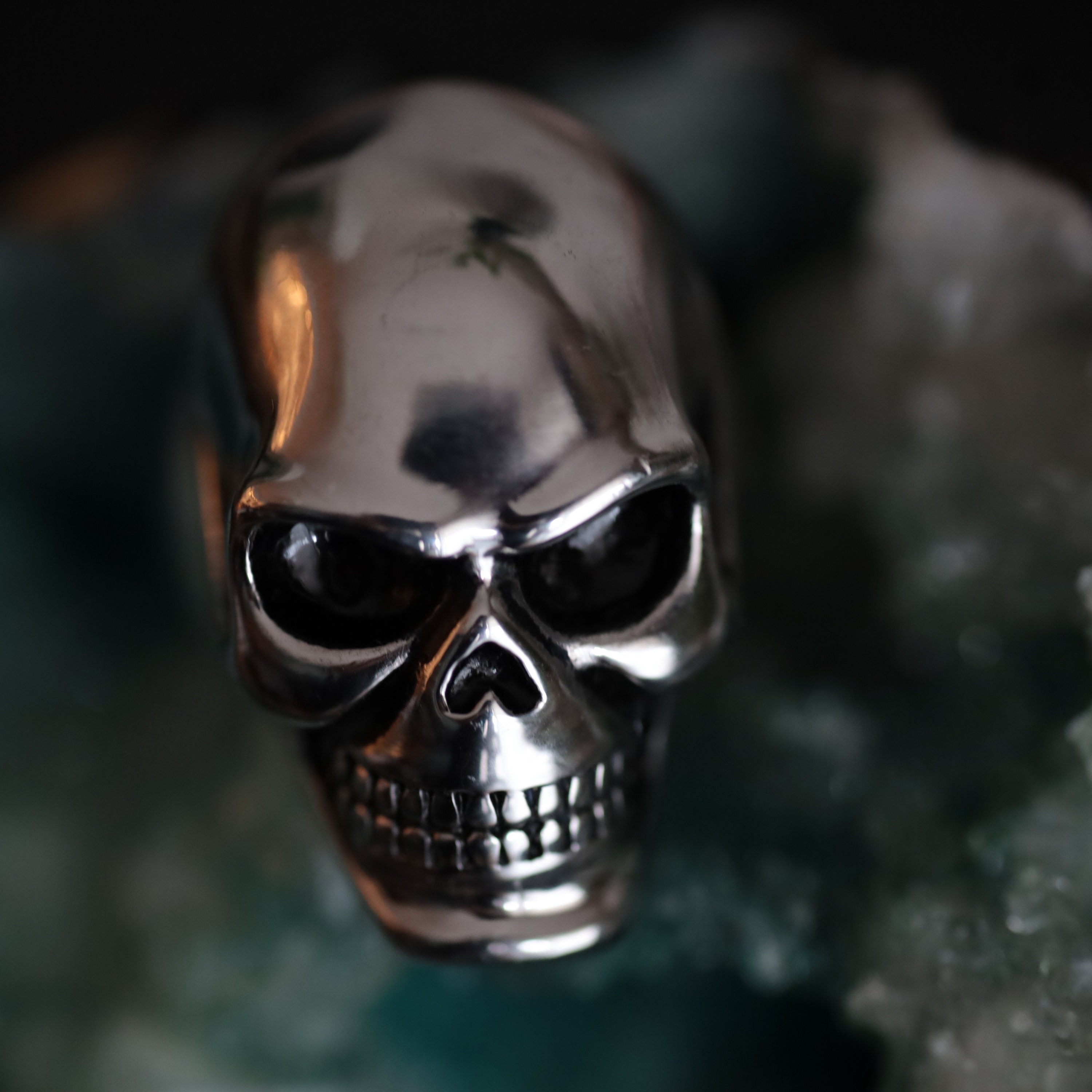 Huge Stainless Steel Skull Ring, Bold Skull Ring With High