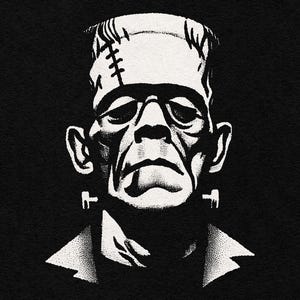 Frankenstein&#39;s Monster Portrait: Universal Monster Art PNG SVG Clipart Graphic (Digital Download)