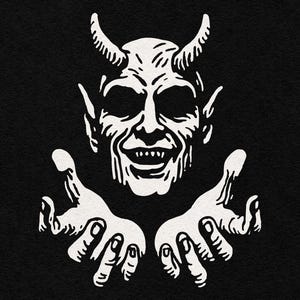 Devil Reaching Hands Out - Devilish Halloween Nightmare Satanic Satan Creature Transparent PNG & SVG Clipart Digital Download Commercial Use