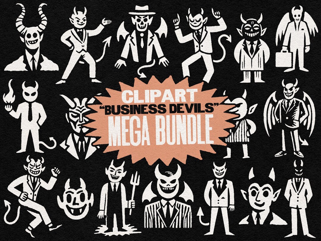Devils in Suits Mega Bundle: Spooky Business Office Art PNG SVG ...