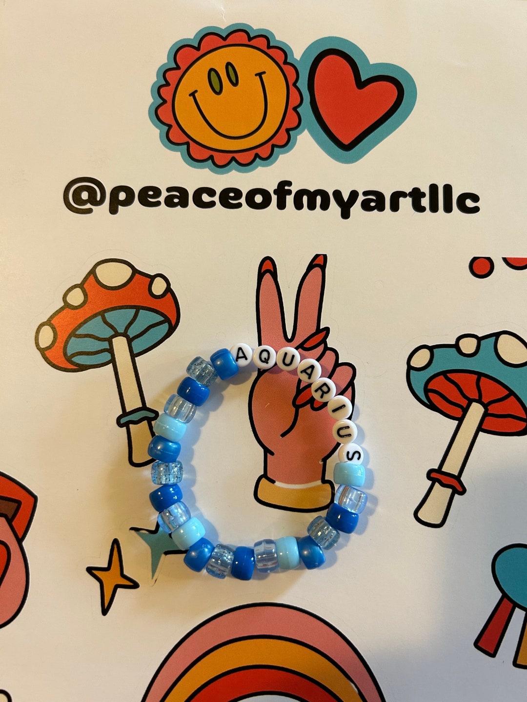 Aquarius Zodiac Beaded Bracelet Etsy