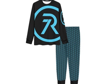 Logo CR7 • Cristiano Ronaldo • Pyjama de football pour enfants • Pantalon à motif personnalisé CR7 • Pyjama noir pour enfants • Cadeau Ronaldo Soccer Kid