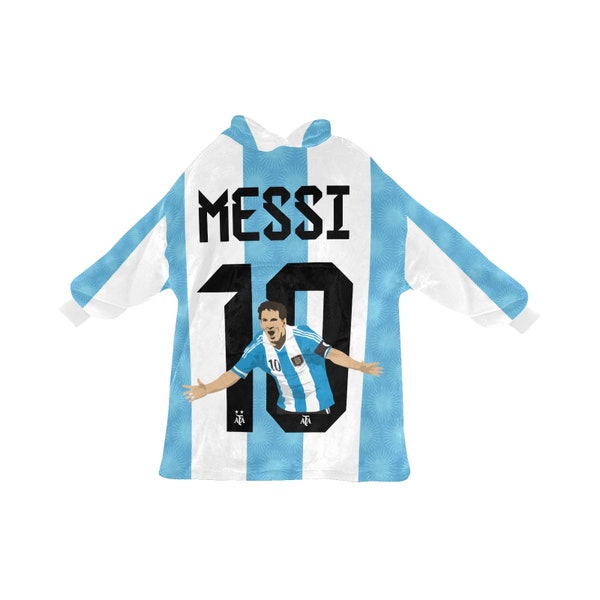 Lionel Messi 10 • Messi Goal • Kids Hooded Blanket • Messi Soccer Kid Gift • Argentina World Cup Kit
