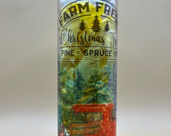 20oz glass tree farm tumbler