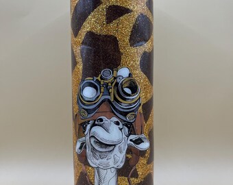 30oz Steampunk giraffe tumbler