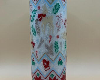 20oz Christmas Fair Isle Deer Tumbler
