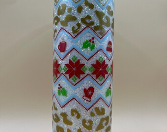 20oz Leopard Print Christmas tumbler