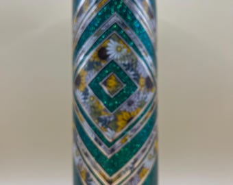 30oz Green Sunflower tumbler