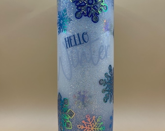 30oz snowflake hello winter tumbler
