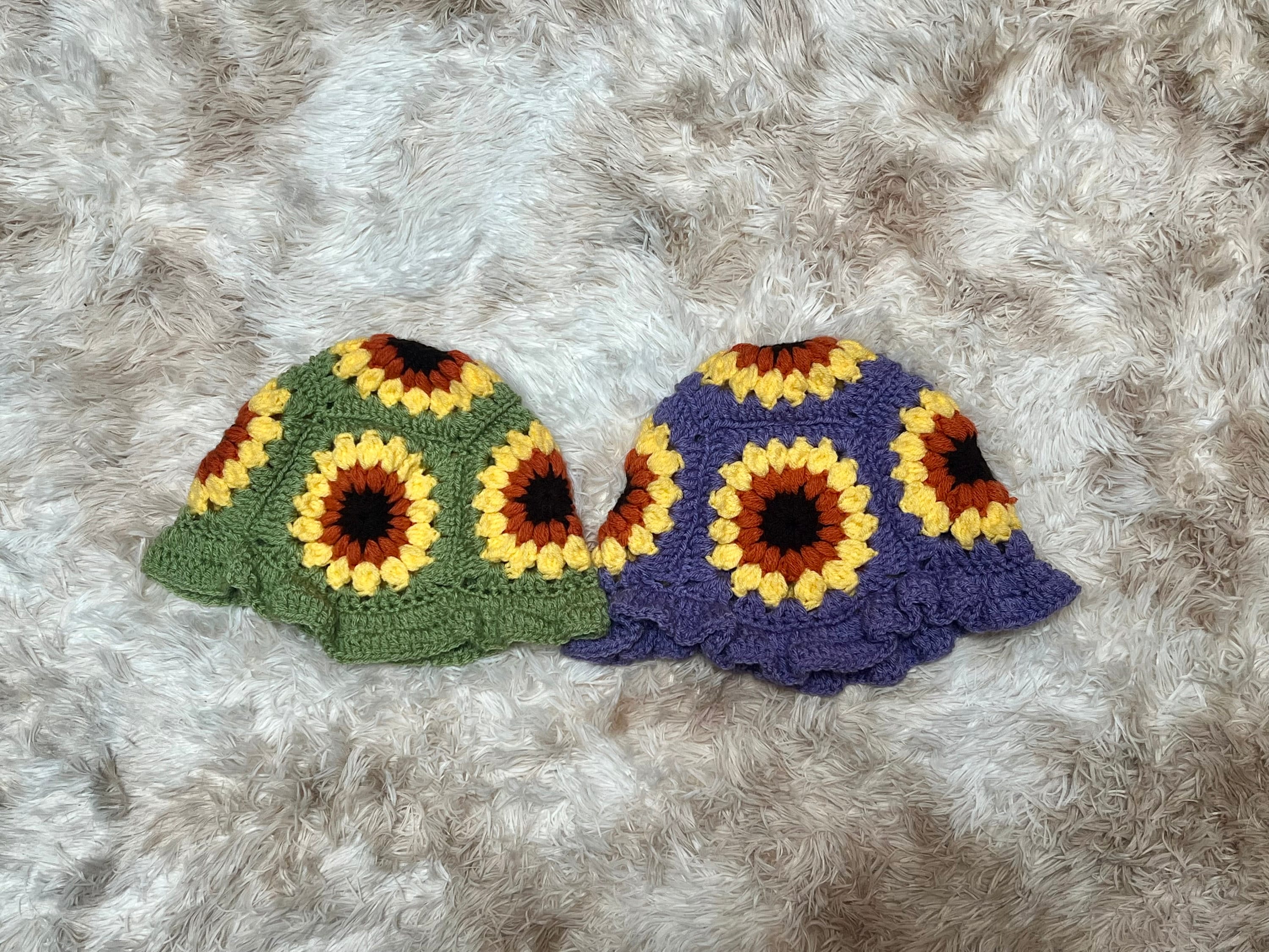 Granny Square Crochet Bucket Hat Pattern 