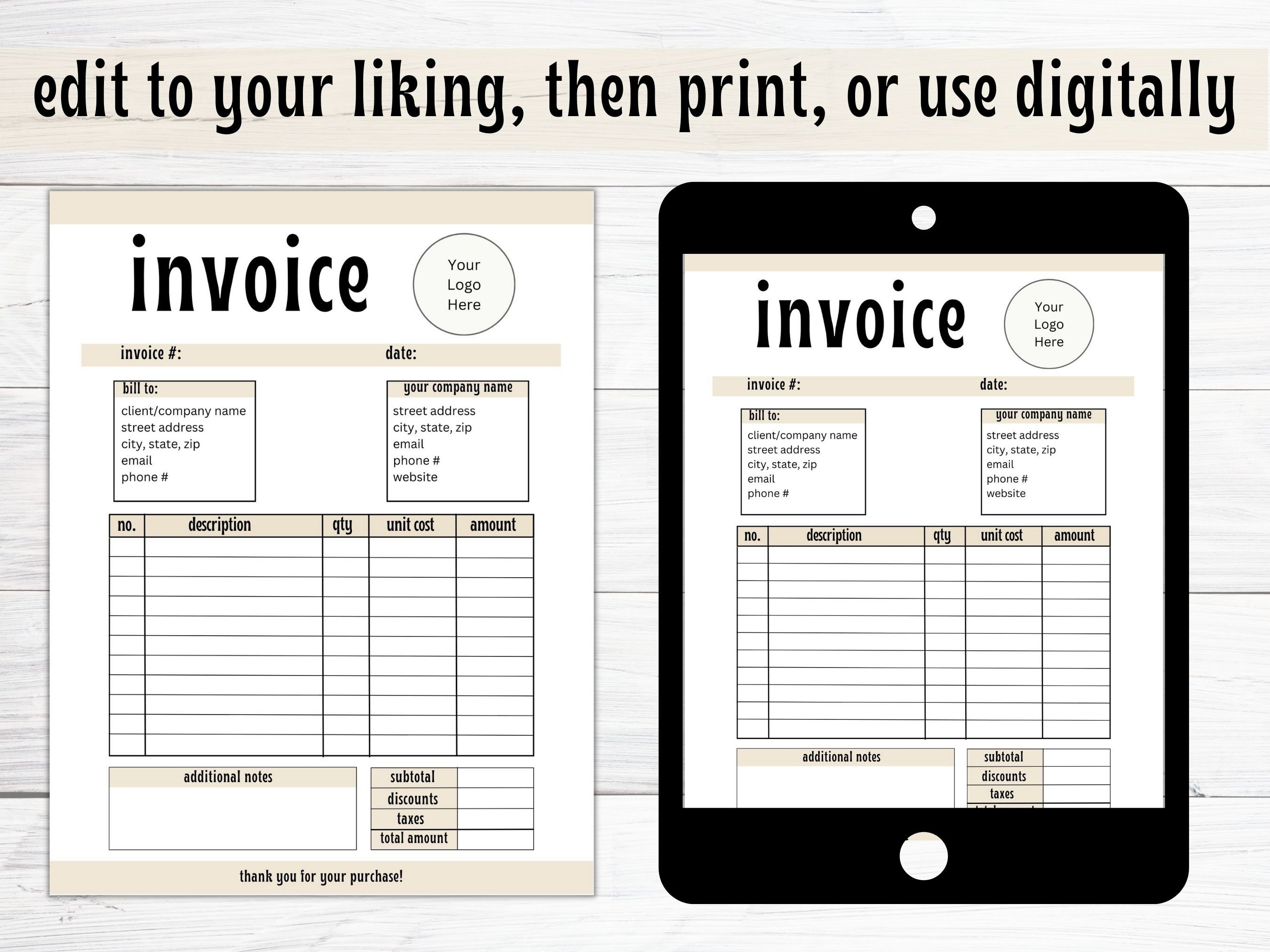 Make Your Own Invoice Template Free