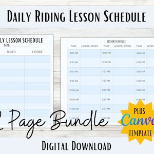 Riding Lesson Schedule, Daily Horse Lessons, Barn Management, Horse Scheduling, Barn Record Keeping, Barn Management Calendar, Horse Plan