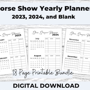 Horse Show Schedule, Horse Show Planner. Equestrian Planner, Barn Record, Horse Show Checklist, Horse Digital Download, Horse Management
