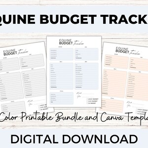 Equine Budget Tracker, Monthly Planner Budget, Horse Management, Barn Budget Planner, Equine Savings, Barn Management Printable