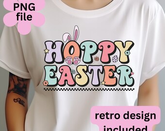Hoppy Easter, Easter, Easter shirt, Retro Easter shirt, Retro, Easter PNG