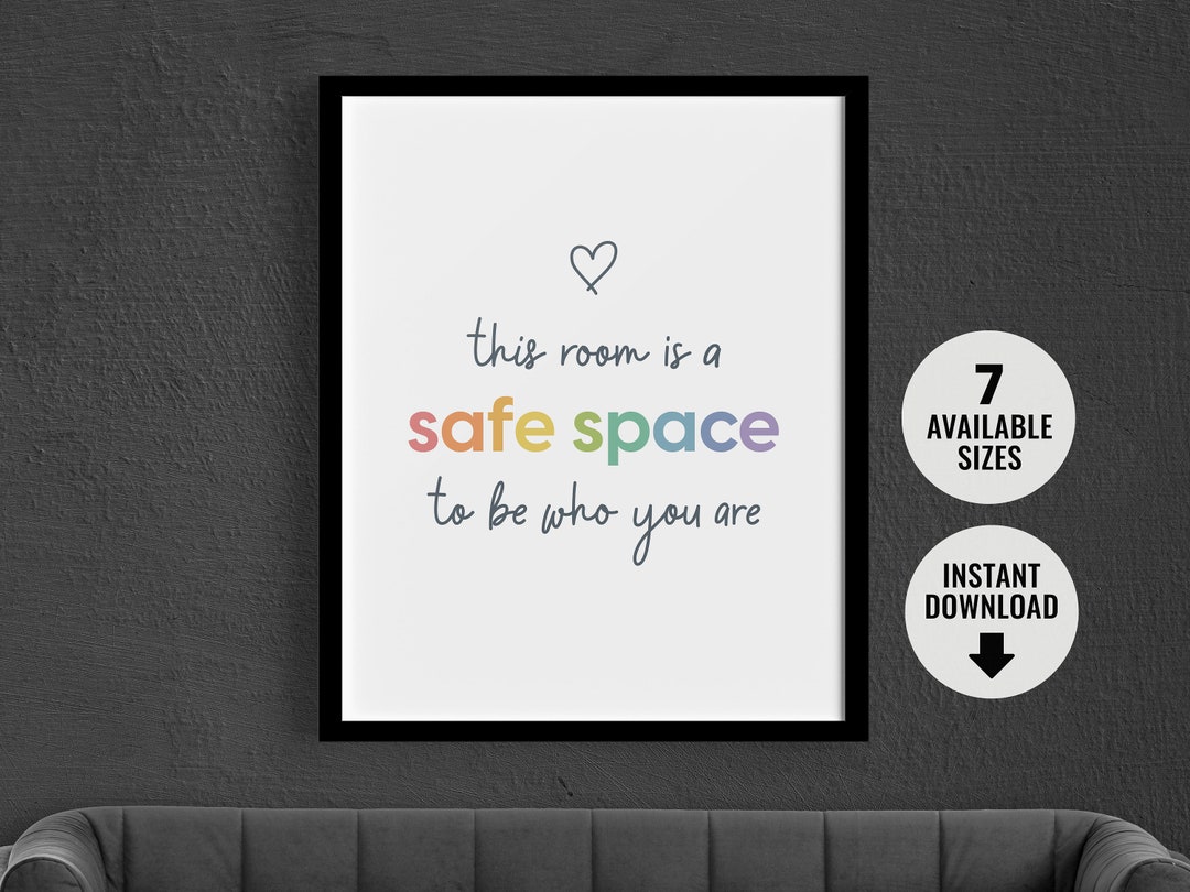 Safe Space Sign Digital Download Safe Space Poster All - Etsy