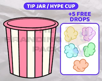 Twitch Pink Popcorn Bucket Hype Cup | StreamElements HypeCup | Twitch Alerts | Stream Visualizer | Twitch Popcorn Bucket