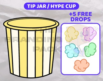 Twitch Yellow Popcorn Bucket Hype Cup | StreamElements HypeCup | Twitch Alerts | Stream Visualizer | Twitch Popcorn Bucket