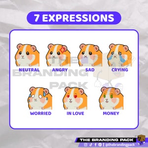 Hamster PNGTuber PNGTuber Twitch PNGTuber Premade Streaming Ready to use OBS/Streamlabs YouTube Cute Hamster VEADOTUBE PNGTuber image 2