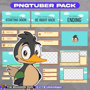 Stream Overlays + PNGTuber Pack | Duck PNGTuber | Camera Overlays | Twitch Alerts | Panels | Animated Overlays |Twitch Stream Pack