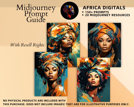 Midjourney Prompt Guide |Midjourney Prompts | AI Prompts | PLR | AI Art | Black Woman Art Prompts | Midjourney African-American Prompts