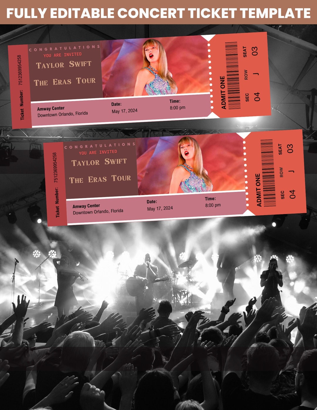 Taylor Swift Ticket Template Personalized Printable Concert Etsy UK Taylor Swift Ticket Template Personalized Printable Concert Etsy UK