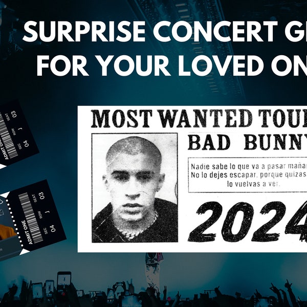 Bad Bunny Concert Ticket Template Etsy