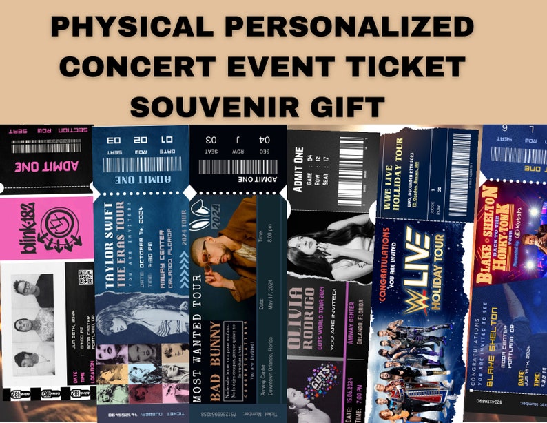 Physical Ticket Personalized, Custom Made Ticket Souvenir, Keepsake