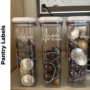 Etiquetas de despensa nespresso vertuo pod decalques etiquetas de café decalques cápsulas de café organização de armazenamento café espresso decalques brancos nespresso