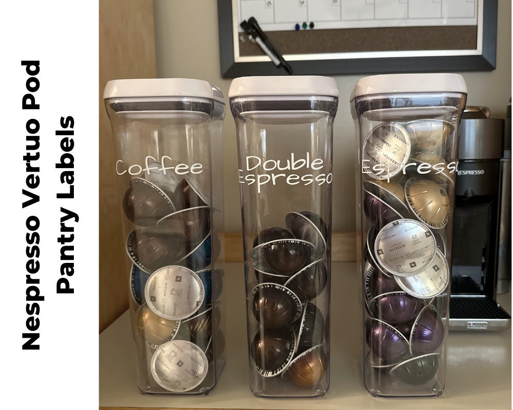 Coffee Pod Storage Container, 45oz - 35 Nespresso Pod, Glass Jar with  ‚ÄòPop & Lock‚Äô Lid, Visual Display, Pod Holder, Beans and Grounds