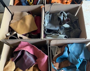Small Leather Scraps for a Steal 10 Pound Box | Pieces Strips Trimmings Genuine Cowhide DIY Crafts Keychain Materials Supplies Hobby