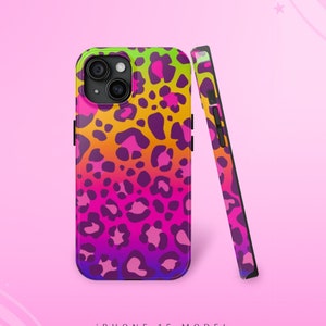 iPhone Cheetah Case 16 15 14 13 12 11 X iPhone Pro Plus ProMax Mini | Lisa Frank Inspired iPhone 13 Pro Case iPhone XS Case Rainbow Cheetah
