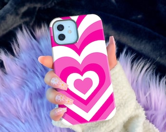 Heart iPhone Case 14 13 12 11 X XR XS | Y2K Fashion Accessories iPhone 13 ProMax  Barbie Inspired Pink Heart iPhone Case iPhone 7 8 Plus SE