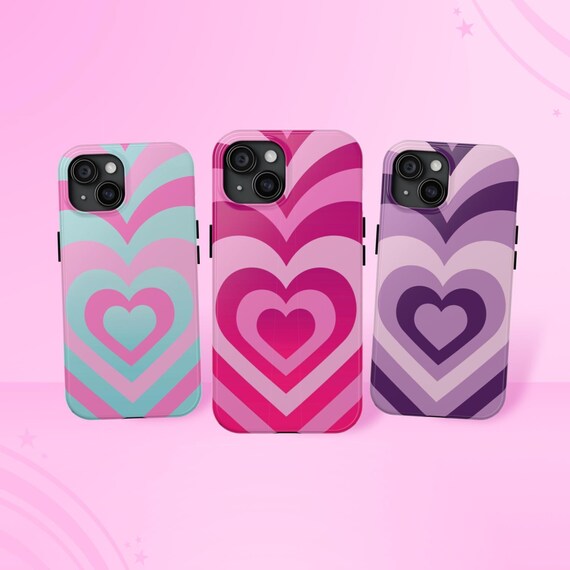 IPhone Heart Case 15 14 13 12 11 X iPhone Pro Plus ProMax Mini | Y2K iPhone 13 Pro Pink Heart Case IPhone XS iPhone 7 & 8 Heart Case Pink