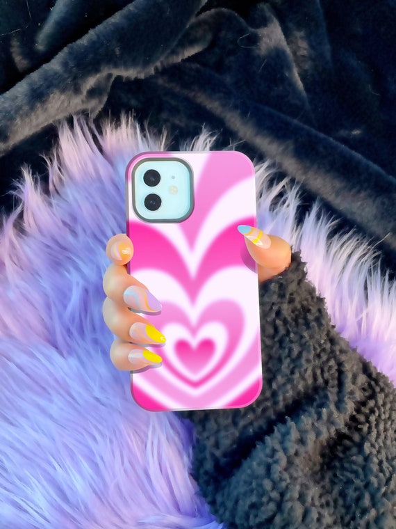 iPhone Heart Case 16 15 14 13 12 11 X iPhone Pro Plus ProMax Mini | Pink iPhone 13 Pro Case Cute iPhone XS Case iPhone Pink Heart Case Girly
