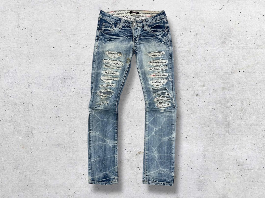 Punk Destroy RNA 90s Japanese Denim W28 | Punk Destroy Denim - Etsy
