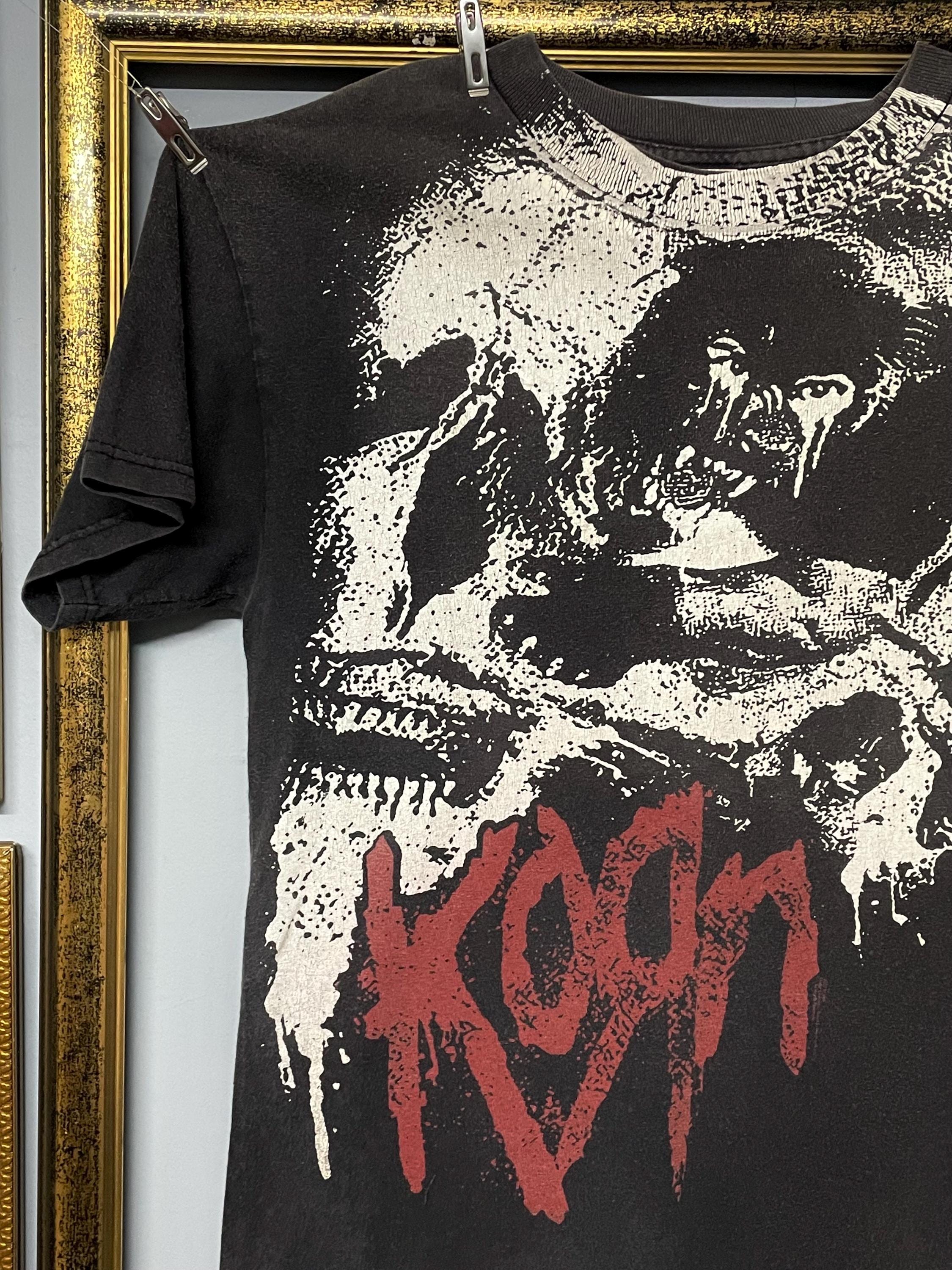 Vintage Korn Skull Graphic Tee Nu Metal Band Shirt Black Heavy