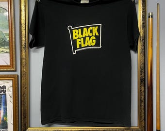 Vintage Black Flag Punk Black T-shirt Size L - Etsy