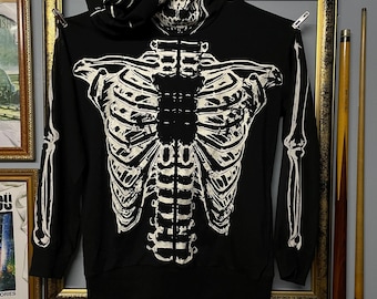 Rare Glad News Skelton Hoodie Big Logo Small Size Japanese