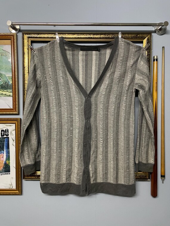 Vintage 90s Schlussel Japan Cardigan | Distressed Grunge Knit